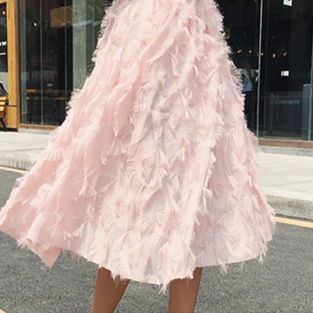 Women long midi flared high waist skirt
